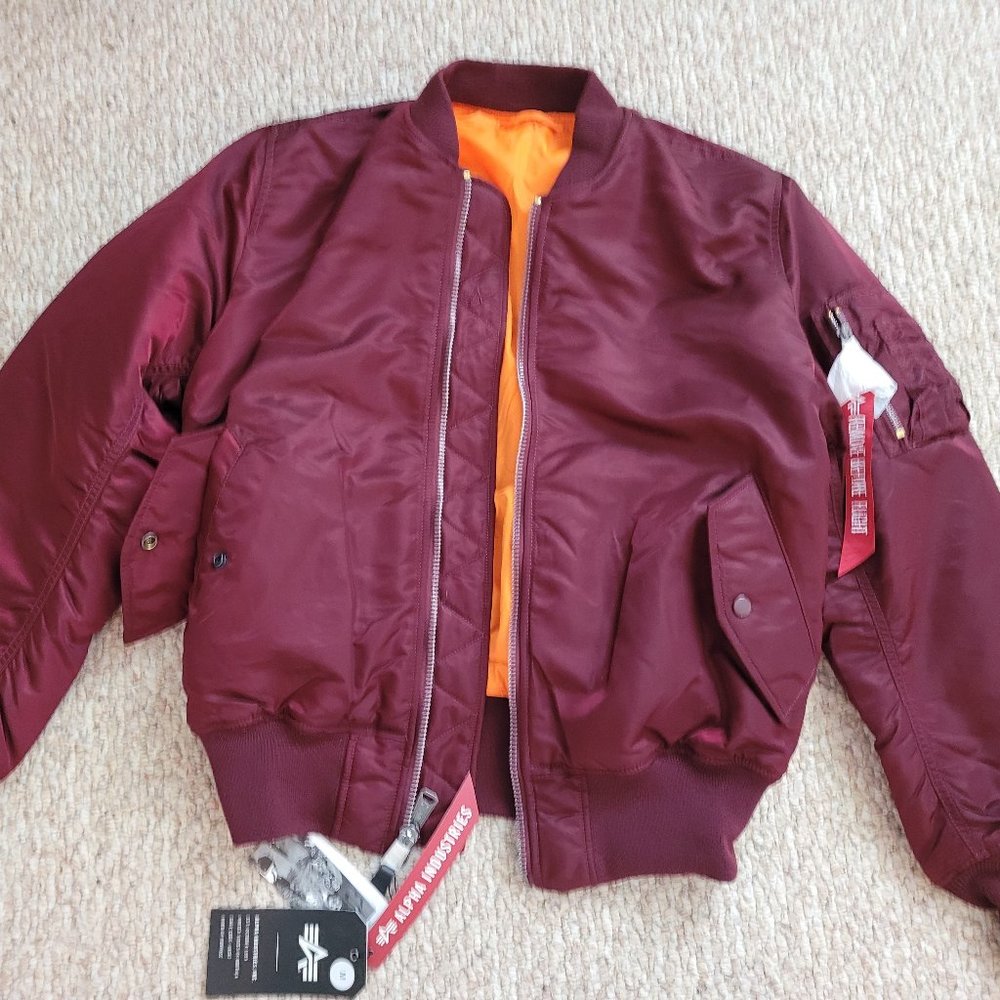 Maroon MA-1 Bomber Jacket New with Tags